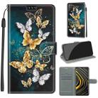 For Xiaomi Poco M3 Voltage Coloured Drawing Magnetic Clasp Horizontal Flip PU Leather Case with Holder & Card Slots(C20 Gold Silver Flying Butterflies) - 1