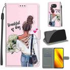 For Xiaomi Poco X3 NFC Voltage Coloured Drawing Magnetic Clasp Horizontal Flip PU Leather Case with Holder & Card Slots(C09 Hug Flower) - 1