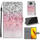 For Xiaomi Poco X3 NFC Voltage Coloured Drawing Magnetic Clasp Horizontal Flip PU Leather Case with Holder & Card Slots(C13 Silver Pink Glitter) - 1