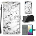 For Samsung Galaxy A02 / M02 Voltage Colored Drawing Magnetic Clasp Horizontal Flip PU Leather Case with Holder & Card Slots(C01 White Marble) - 1