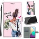 For Samsung Galaxy A02 / M02 Voltage Colored Drawing Magnetic Clasp Horizontal Flip PU Leather Case with Holder & Card Slots(C09 Hug Flower) - 1