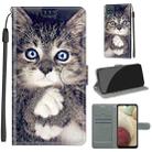 For Samsung Galaxy A12 / M12 Voltage Colored Drawing Magnetic Clasp Horizontal Flip PU Leather Case with Holder & Card Slots(C02 Fork Hand White Claw Cat) - 1