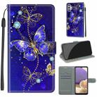 For Samsung Galaxy A32 5G Voltage Colored Drawing Magnetic Clasp Horizontal Flip PU Leather Case with Holder & Card Slots(C11 Blue Golden Chain Butterflies) - 1
