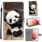 For Samsung Galaxy S21 5G Voltage Colored Drawing Magnetic Clasp Horizontal Flip PU Leather Case with Holder & Card Slots(C18 Wood Board Panda) - 1