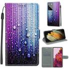 For Samsung Galaxy S21 Ultra 5G Voltage Colored Drawing Magnetic Clasp Horizontal Flip PU Leather Case with Holder & Card Slots(C05 Purple Blue Water Drops) - 1