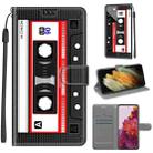 For Samsung Galaxy S21 Ultra 5G Voltage Colored Drawing Magnetic Clasp Horizontal Flip PU Leather Case with Holder & Card Slots(C10 Black Red Tape) - 1