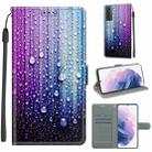 For Samsung Galaxy S21+ 5G Voltage Colored Drawing Magnetic Clasp Horizontal Flip PU Leather Case with Holder & Card Slots(C05 Purple Blue Water Drops) - 1