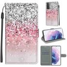 For Samsung Galaxy S21+ 5G Voltage Colored Drawing Magnetic Clasp Horizontal Flip PU Leather Case with Holder & Card Slots(C13 Silver Pink Glitter) - 1