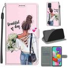 For Samsung Galaxy A51 Voltage Colored Drawing Magnetic Clasp Horizontal Flip PU Leather Case with Holder & Card Slots(C09 Hug Flower) - 1