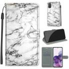 For Samsung Galaxy S20 Voltage Colored Drawing Magnetic Clasp Horizontal Flip PU Leather Case with Holder & Card Slots(C01 White Marble) - 1