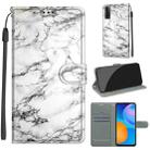 For Huawei P Smart 2021 / Y7a Voltage Colored Drawing Magnetic Clasp Horizontal Flip PU Leather Case with Holder & Card Slots(C01 White Marble) - 1