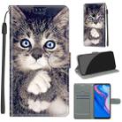 For Huawei P Smart Z / Y9 Prime / 9X / 9X Pro Voltage Colored Drawing Magnetic Clasp Horizontal Flip PU Leather Case with Holder & Card Slots(C02 Fork Hand White Claw Cat) - 1