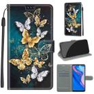 For Huawei P Smart Z / Y9 Prime / 9X / 9X Pro Voltage Colored Drawing Magnetic Clasp Horizontal Flip PU Leather Case with Holder & Card Slots(C20 Gold Silver Flying Butterflies) - 1