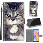 For Honor 10X Lite Voltage Colored Drawing Magnetic Clasp Horizontal Flip PU Leather Case with Holder & Card Slots(C02 Fork Hand White Claw Cat) - 1