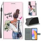 For Honor 10X Lite Voltage Colored Drawing Magnetic Clasp Horizontal Flip PU Leather Case with Holder & Card Slots(C09 Hug Flower) - 1