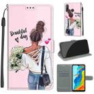 For Huawei P30 Lite Voltage Colored Drawing Magnetic Clasp Horizontal Flip PU Leather Case with Holder & Card Slots(C09 Hug Flower) - 1