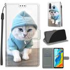 For Huawei P30 Lite Voltage Colored Drawing Magnetic Clasp Horizontal Flip PU Leather Case with Holder & Card Slots(C15 Blue Sweater White Cat) - 1