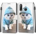 For Huawei P30 Lite Voltage Colored Drawing Magnetic Clasp Horizontal Flip PU Leather Case with Holder & Card Slots(C15 Blue Sweater White Cat) - 2