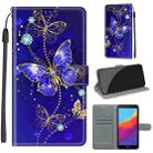 For Huawei Y5 2018 / Honor Play 7 Voltage Colored Drawing Magnetic Clasp Horizontal Flip PU Leather Case with Holder & Card Slots(C11 Blue Golden Chain Butterflies) - 1