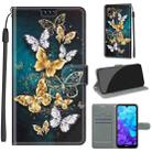 For Huawei Y5 2019 / Honor 8S Voltage Colored Drawing Magnetic Clasp Horizontal Flip PU Leather Case with Holder & Card Slots(C20 Gold Silver Flying Butterflies) - 1