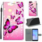 For Huawei Y6 2018 / Honor 7A Voltage Colored Drawing Magnetic Clasp Horizontal Flip PU Leather Case with Holder & Card Slots(C03 Gradient Pink Flying Butterflies) - 1