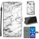 For Honor 8X Voltage Colored Drawing Magnetic Clasp Horizontal Flip PU Leather Case with Holder & Card Slots(C01 White Marble) - 1