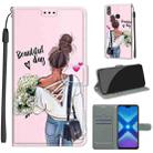 For Honor 8X Voltage Colored Drawing Magnetic Clasp Horizontal Flip PU Leather Case with Holder & Card Slots(C09 Hug Flower) - 1