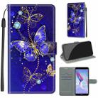 For Honor 9 Lite Voltage Colored Drawing Magnetic Clasp Horizontal Flip PU Leather Case with Holder & Card Slots(C11 Blue Golden Chain Butterflies) - 1