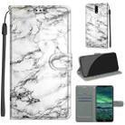 For Nokia 2.3 Voltage Colored Drawing Magnetic Clasp Horizontal Flip PU Leather Case with Holder & Card Slots(C01 White Marble) - 1