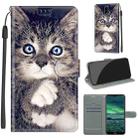 For Nokia 2.3 Voltage Colored Drawing Magnetic Clasp Horizontal Flip PU Leather Case with Holder & Card Slots(C02 Fork Hand White Claw Cat) - 1