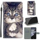 For Nokia 2.4 Voltage Colored Drawing Magnetic Clasp Horizontal Flip PU Leather Case with Holder & Card Slots(C02 Fork Hand White Claw Cat) - 1