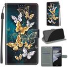 For Nokia 2.4 Voltage Colored Drawing Magnetic Clasp Horizontal Flip PU Leather Case with Holder & Card Slots(C20 Gold Silver Flying Butterflies) - 1
