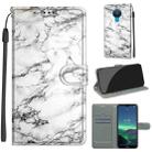 For Nokia 1.4 Voltage Colored Drawing Magnetic Clasp Horizontal Flip PU Leather Case with Holder & Card Slots(C01 White Marble) - 1