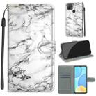 For OPPO A15 / A15s Voltage Coloured Drawing Magnetic Clasp Horizontal Flip PU Leather Case with Holder & Card Slots(C01 White Marble) - 1