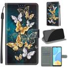 For OPPO A15 / A15s Voltage Coloured Drawing Magnetic Clasp Horizontal Flip PU Leather Case with Holder & Card Slots(C20 Gold Silver Flying Butterflies) - 1