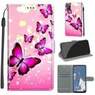 For OPPO A52 / A92 / A72 Voltage Coloured Drawing Magnetic Clasp Horizontal Flip PU Leather Case with Holder & Card Slots(C03 Gradient Pink Flying Butterflies) - 1