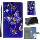 For OPPO A52 / A92 / A72 Voltage Coloured Drawing Magnetic Clasp Horizontal Flip PU Leather Case with Holder & Card Slots(C11 Blue Golden Chain Butterflies) - 1