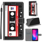 For ZTE A3 2020 Voltage Coloured Drawing Magnetic Clasp Horizontal Flip PU Leather Case with Holder & Card Slots(C10 Black Red Tape) - 1