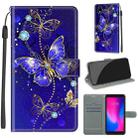 For ZTE A3 2020 Voltage Coloured Drawing Magnetic Clasp Horizontal Flip PU Leather Case with Holder & Card Slots(C11 Blue Golden Chain Butterflies) - 1