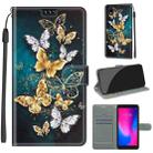 For ZTE A3 2020 Voltage Coloured Drawing Magnetic Clasp Horizontal Flip PU Leather Case with Holder & Card Slots(C20 Gold Silver Flying Butterflies) - 1