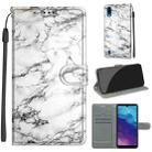 For ZTE A5 2020 Voltage Coloured Drawing Magnetic Clasp Horizontal Flip PU Leather Case with Holder & Card Slots(C01 White Marble) - 1