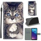 For ZTE A5 2020 Voltage Coloured Drawing Magnetic Clasp Horizontal Flip PU Leather Case with Holder & Card Slots(C02 Fork Hand White Claw Cat) - 1