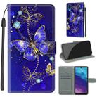 For ZTE A5 2020 Voltage Coloured Drawing Magnetic Clasp Horizontal Flip PU Leather Case with Holder & Card Slots(C11 Blue Golden Chain Butterflies) - 1