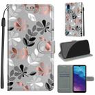 For ZTE A5 2020 Voltage Coloured Drawing Magnetic Clasp Horizontal Flip PU Leather Case with Holder & Card Slots(C19 Material Flower) - 1