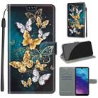 For ZTE A5 2020 Voltage Coloured Drawing Magnetic Clasp Horizontal Flip PU Leather Case with Holder & Card Slots(C20 Gold Silver Flying Butterflies) - 1