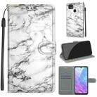 For ZTE Blade 20 Smart Voltage Coloured Drawing Magnetic Clasp Horizontal Flip PU Leather Case with Holder & Card Slots(C01 White Marble) - 1