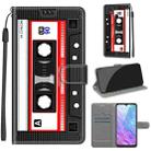 For ZTE Blade 20 Smart Voltage Coloured Drawing Magnetic Clasp Horizontal Flip PU Leather Case with Holder & Card Slots(C10 Black Red Tape) - 1