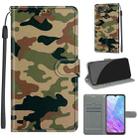 For ZTE Blade 20 Smart Voltage Coloured Drawing Magnetic Clasp Horizontal Flip PU Leather Case with Holder & Card Slots(C12 Green Yellow Camouflage) - 1