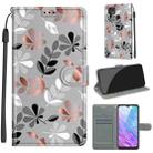 For ZTE Blade 20 Smart Voltage Coloured Drawing Magnetic Clasp Horizontal Flip PU Leather Case with Holder & Card Slots(C19 Material Flower) - 1