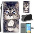 For Motorola Moto E7 Plus/G9 Play/G9 Voltage Coloured Drawing Magnetic Clasp Horizontal Flip PU Leather Case with Holder & Card Slots(C02 Fork Hand White Claw Cat) - 1